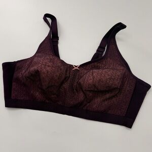Cacique Unlined Full Coverage No Wire Bra Plus Size Purple 48DDD